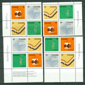 CANADA 1972 #SCIENCE #582-85 SET of PLATE BLKS...MNH...$50.00