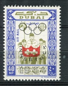 DUBAI; 1964 early Winter Olympics issue fine Mint hinged 40np. value