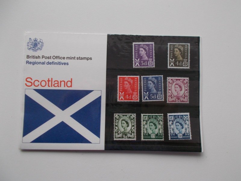 1970 Scotland Wilding 3d to 1/6- Original Cellophane Presentation Pack no.23 U/M