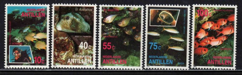 Netherlands Antilles #644-48 ~ Cplt Set of 5 ~ Fish ~ Mint, NH