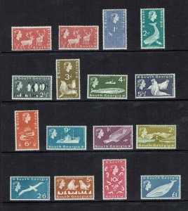 South Georgia: 1963, Antarctic Wild Life Definitive Set, MNH