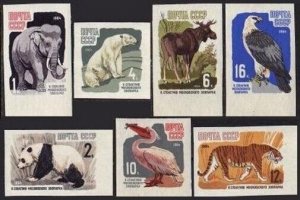 Russia 2905-2911 imperf sheets/blocks/25.MNH. Moscow Zoo-100.Elephant,Elk,Panda,