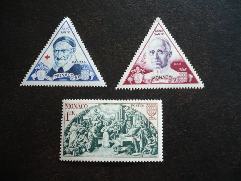 Stamps - Monaco - Scott# 262-264 - Mint Hinged Part Set of 3 Stamps