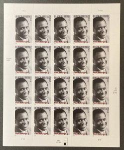 U.S. 2004 #3834 Sheet, Paul Robeson, MNH.