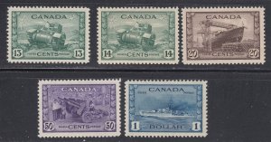 Canada #258-262 Mint