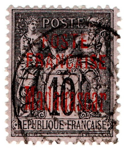 (I.B) Madagascar Postal : Overprint 10c