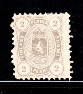 Finland 1875-81 MH Scott #17 2p Coat of Arms White line above E in PENNIA