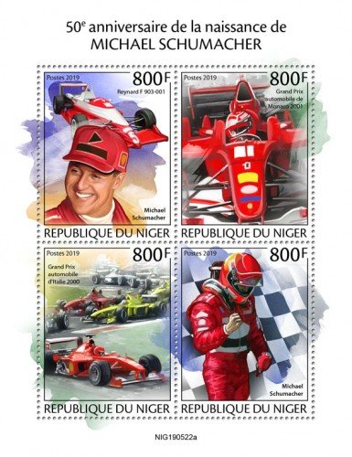 NIGER - 2019 - Michael Schumacher - Perf 4v Sheet  - M N H