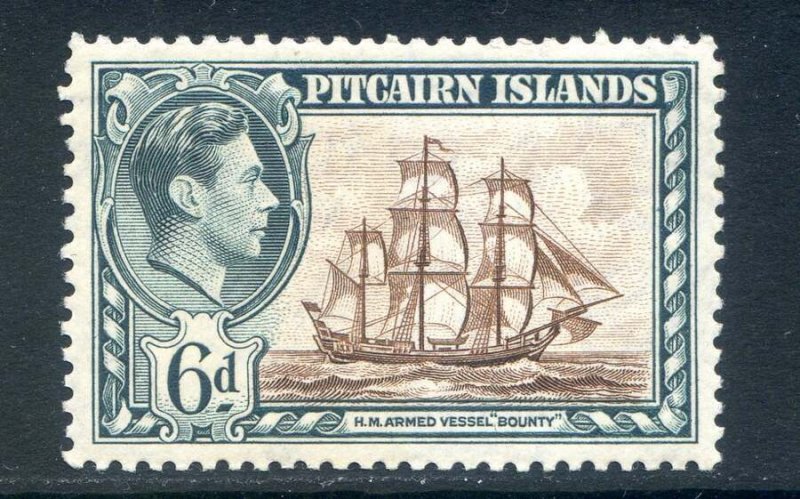 Pitcairn Islands 6d Brown & Deep Greenish Grey SG6 Unmounted Mint