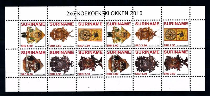 [SUV1698] Surinam 2010 Cuckoo Clocks Miniature sheet MNH