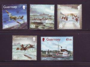 Guernsey Sc 827-31 2004 WWII D Day Landings stamp set mint NH