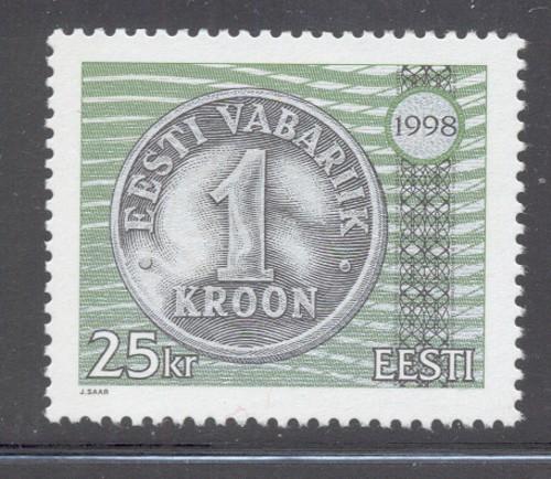 Estonia Sc 345 1998 25 kr coin stamp mint NH