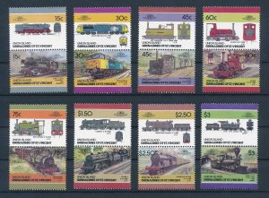 [113863] Union Island St. Vincent 1986 Railway trains Locomotives  MNH