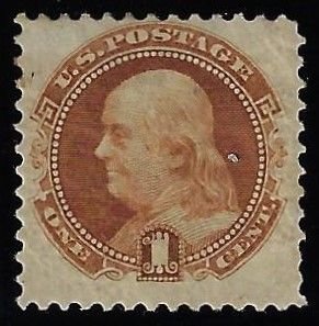 Scott #123 - $395.00 – Fine-disturbed OG – Scarce. Only 10,000 sold!