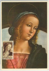 48361 - ITALY - MAXIMUM CARD - ART / RELIGION: Perugino 1955 MARIAN YEAR-