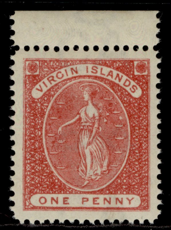 BRITISH VIRGIN ISLANDS QV SG33, 1d rose-red, LH MINT. 