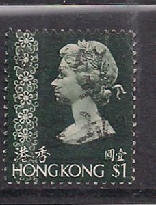 Hong Kong 1973 - 82 QE2 $1 Definitive used   ( J123 )