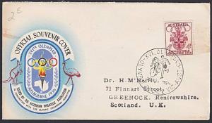 AUSTRALIA 1956 Olympic Games cover commem cancel ROAD RUNNING CYCLING......54066