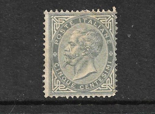 ITALY 1863-77  5c SLATE GREEN   MH Sc 26 SG 10