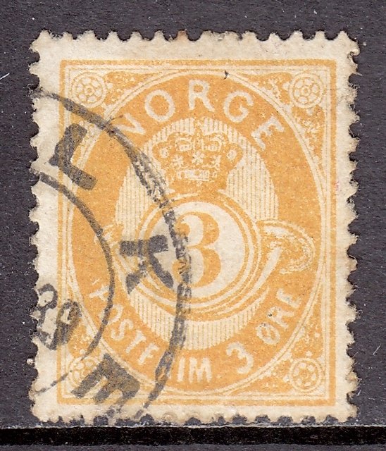 Norway - Scott #38 - Used - Small thin, toning - SCV $12.50