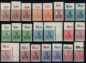 Germany 1920,Sc.#118  MNH, Germania in diff. colors, Mi.#140-149+153