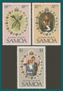 Samoa 1981 Royal Wedding, MNH 558-560,SG599-SG601