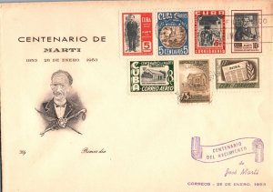 Cuba 1953 100th Anniversary of Birth of Jose Marti Commemorative Cover