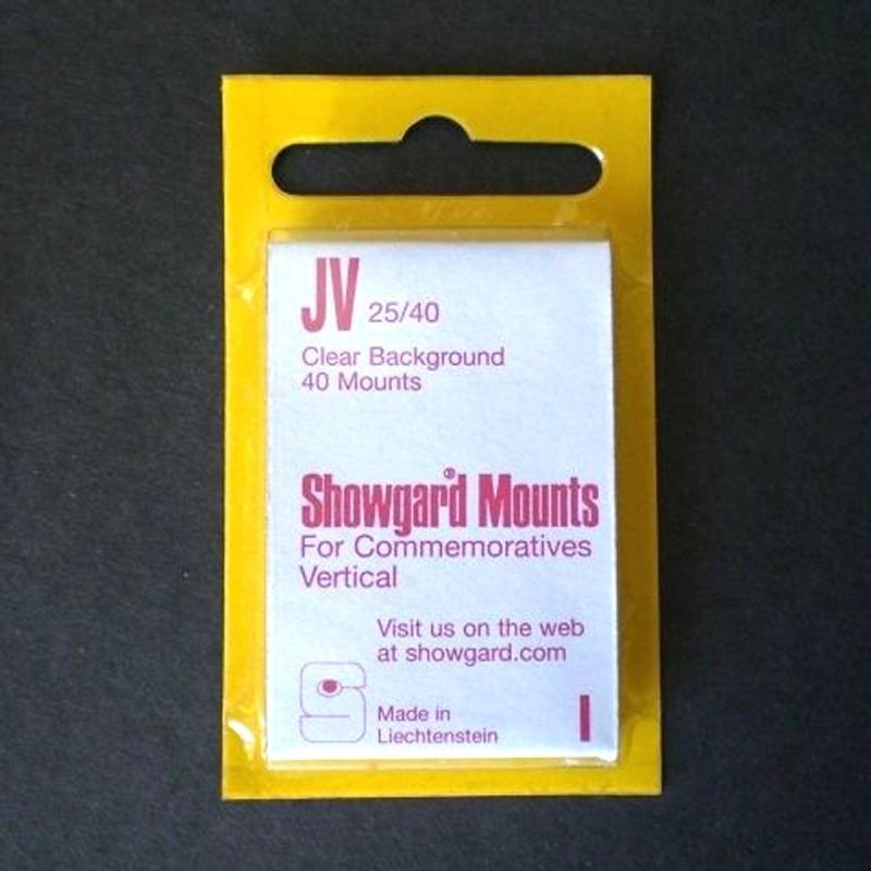 Showgard Stamp Mount Size JV 25/40 mm - CLEAR (Pack of 40) (25x40  25mm)  PRECUT 