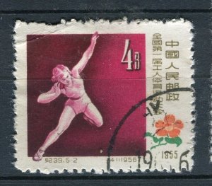 CHINA; PRC 1955 National Sports issue fine used 4f. value