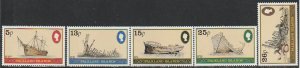 1982 Falkland Islands - Sc 339-43 - MNH VF - 5 single - Shipwrecks