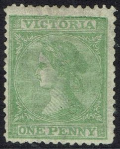 VICTORIA 1867 QV LAUREATE 1D WMK V/CROWN SG W19 PERF 13