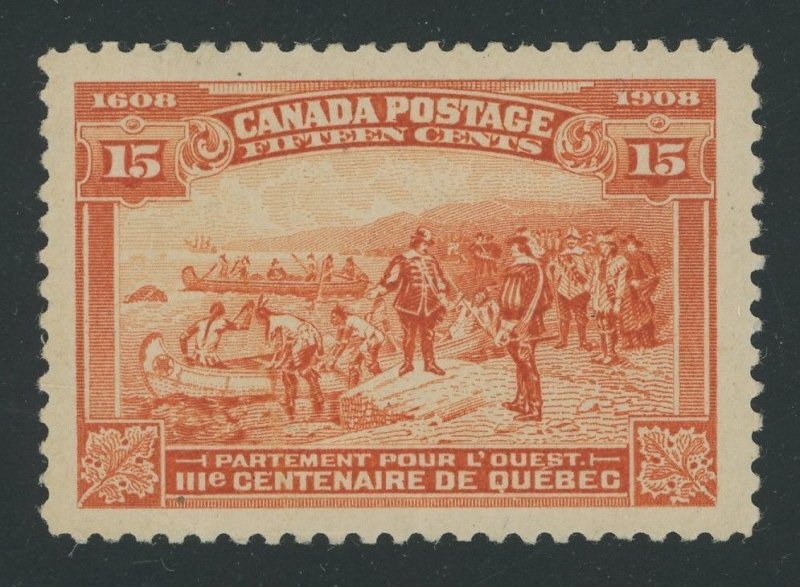 Canada 102 - 15 cent Quebec Tercentenary - XF/Superb Mint hinged