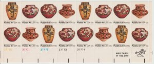 U.S.  Scott# 1709a 1977 Pueblo Pottery Issue XF MNH Plate Block of 16 5#