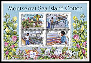 Montserrat 572a, MNH, Cotton Industry souvenir sheet