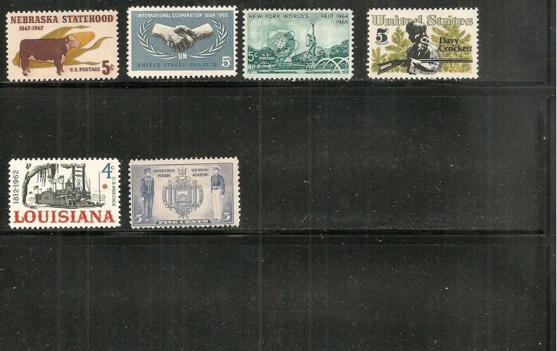 USA  MNH Lot of 3-6 cent singles