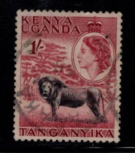 Kenya Uganda and Tanganyika KUT Scott 112 Used 1 shilling Lion stamp