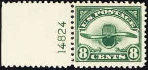 C4, Mint VF NH 8¢ Airmail Stamp With PL# 14824 CV $35 - Stuart Katz 