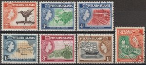 EDSROOM-17064 Pitcairn Islands 23-29 Used 1957 Short Set CV$12.85