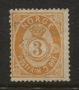 NORWAY 38a Mint, HR Fine repaired upper left corner Rich Color CV $150 TJ 4/3 