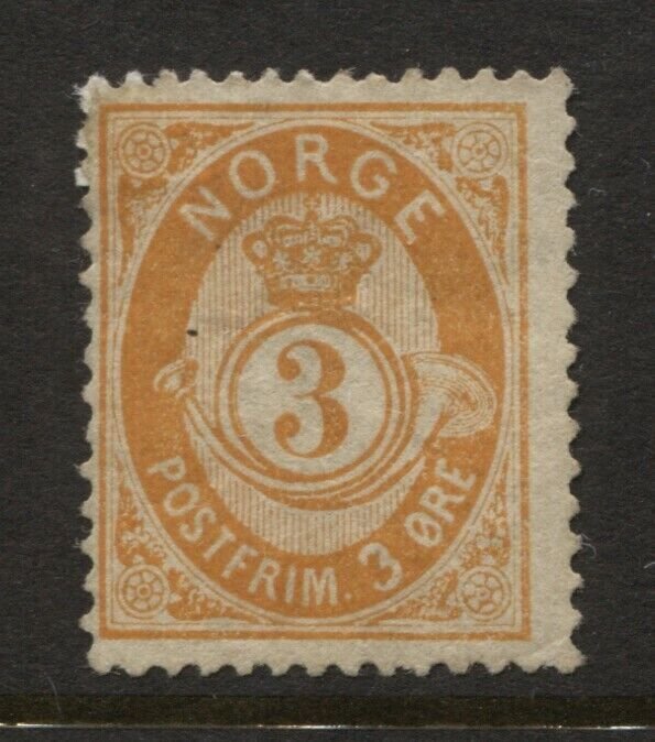 NORWAY 38a Mint, HR Fine repaired upper left corner Rich Color CV $150 TJ 4/3 