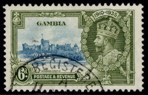 GAMBIA GV SG145, 6d light blue & olive-green, FINE USED.