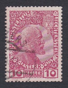 Liechtenstein Prince Johann II 10 Heller 1912 Canc SC#2a SG#2 MI#2y