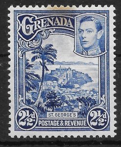 GRENADA SG157a 1950 2½d BRIGHT BLUE p12½x13½ MTD MINT -STAIN AT TOP (r)