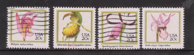 SC#  2076-79 - (20c) -  Orchids - set of 4 - USED