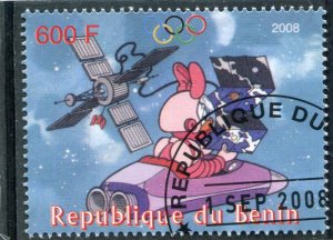 Benin 2008 DISNEY CHARACTERS Beijing Olympics 2008 1v Perforated Fine Used VF