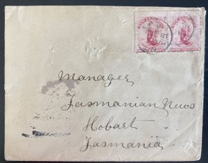 1904 New Zealand Vintage Cover To Hobart Tasmania