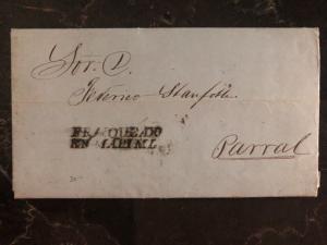 1863 Mapimi Durango Mexico Stampless Letter sheet Cover To Parral Chihuahua