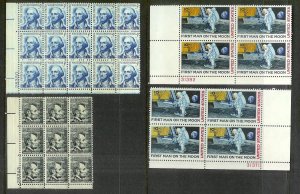 UNITED STATES (198) Blocks/Plate Blocks/Strips Stamps ALL Never Hinged FV=$67+