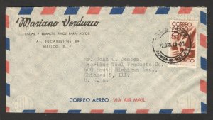 MEXICO TO USA - AIRMAIL LETTER WITH CORREO AEREO STAMP - 1949. (27)