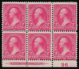 MALACK 265 F/VF OG Hr, plate block of 6,  classic pl..MORE.. k0435